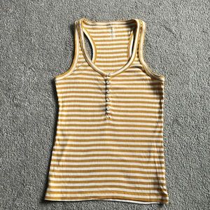 American Eagle Aerie Yellow Stripped Tank